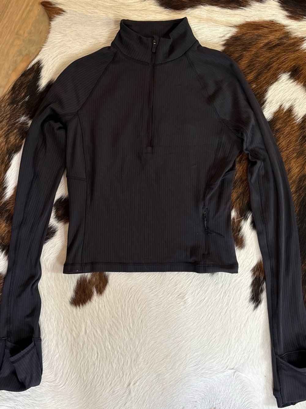 lululemon athletica Black Ribbed Half-Zip Long-Sleeve Pullover